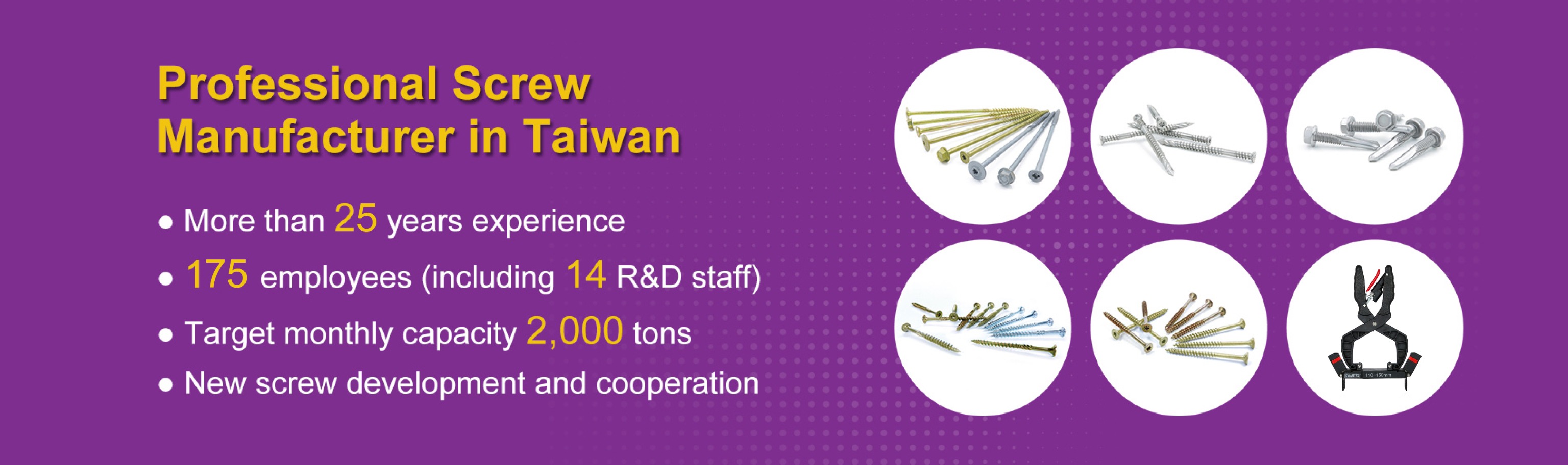 Professional screw manufacturer in taiwan
